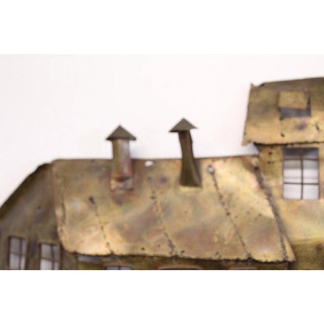 Jere Style Mid-Century Waterfront Scene Metal Wall Hanging For Sale - Image 4 of 13