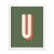 Alphabet Series in Olive, Letter U by Pencil & Paper in White Frame, XS Art Print For Sale