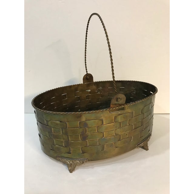 Vintage Woven Brass Letter Holder With Handle - Made in India For Sale - Image 11 of 11