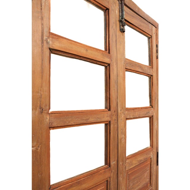 Brown Wide Glass Door - 6 Pane For Sale - Image 8 of 12