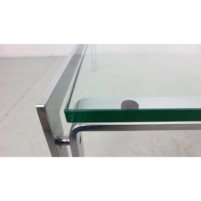 Large Dutch Metaform Steel & Glass Coffee Table attributed to Hank Kwint, 1970 For Sale - Image 9 of 12