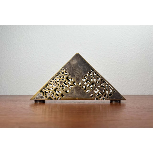 Art Deco Metal Napkin Holder from Quist, in Very Good conditions. Designed 1920 to 1949 This piece has an attribution...