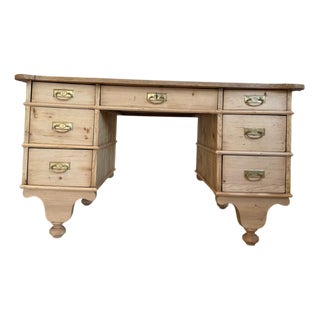 Wilhelminian Style Desk in Natural Wood For Sale