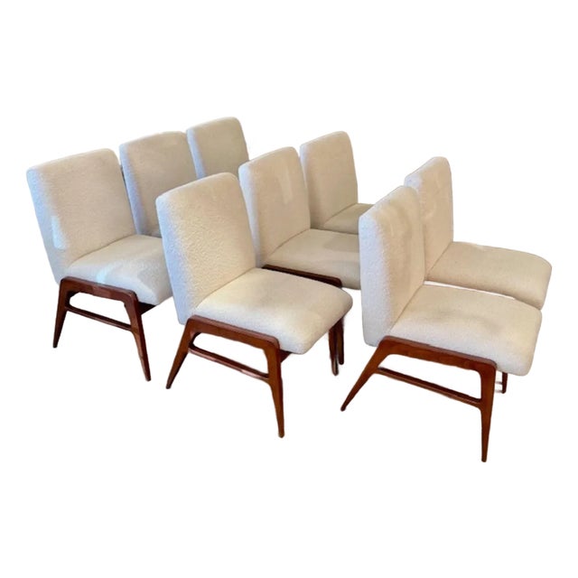 Set of 8 Mid Century Modern Italian Art Deco Style Chairs For Sale
