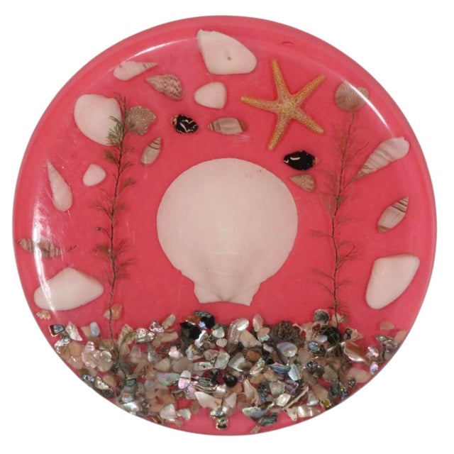 Vintage Lucite Trivet With Sea Shells For Sale - Image 4 of 10