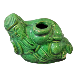 Late Qing Green-Glazed “Drunken Immortal” Ceramic Water Dropper