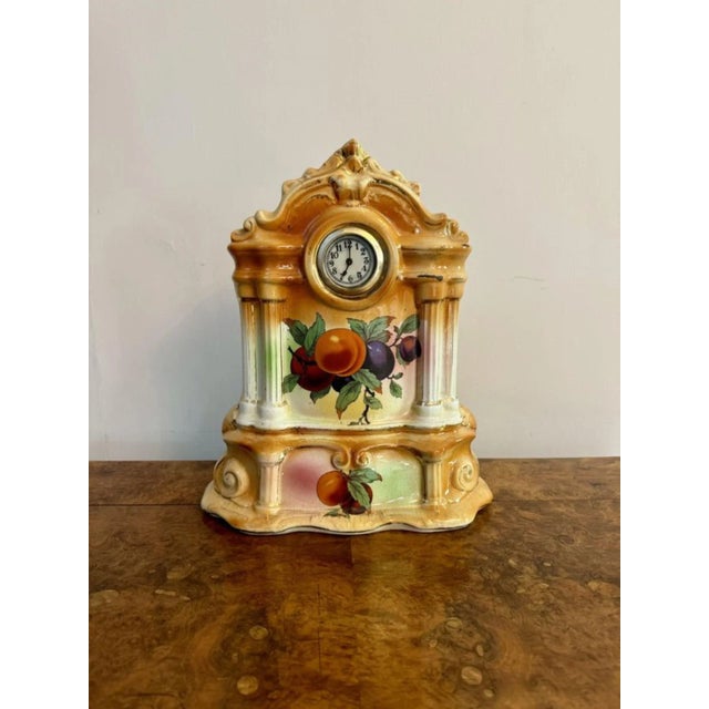 1900 - 1909 Staffordshire Mantle Clock, 1900s For Sale - Image 5 of 5