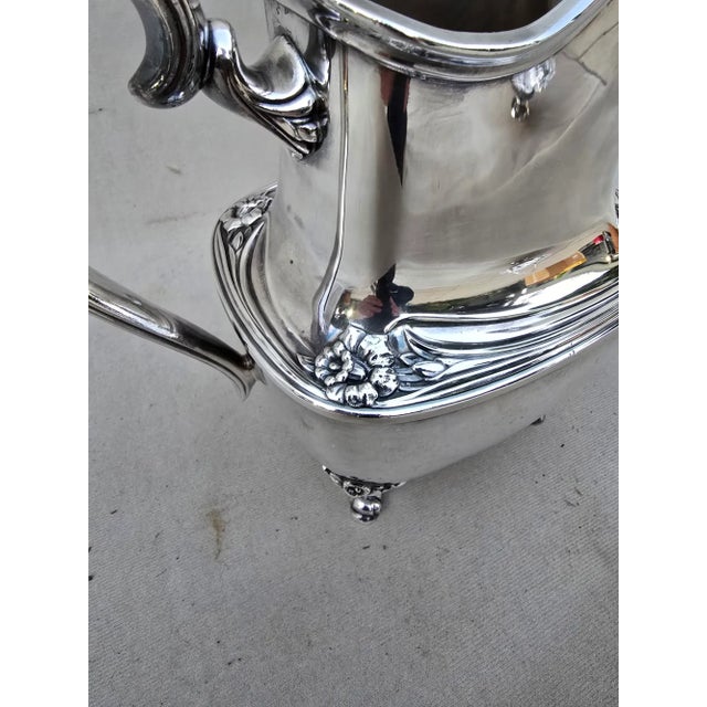 1950s 1950s Rogers Silver Plated Daffodil Water Pitcher For Sale - Image 5 of 9