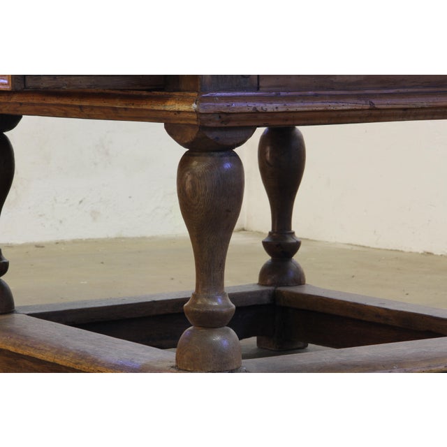 Rare Dated 1807 Solid Oak Farmhouse Baroque Table. A truly remarkable piece of rural craftsmanship, this heavy and robust...
