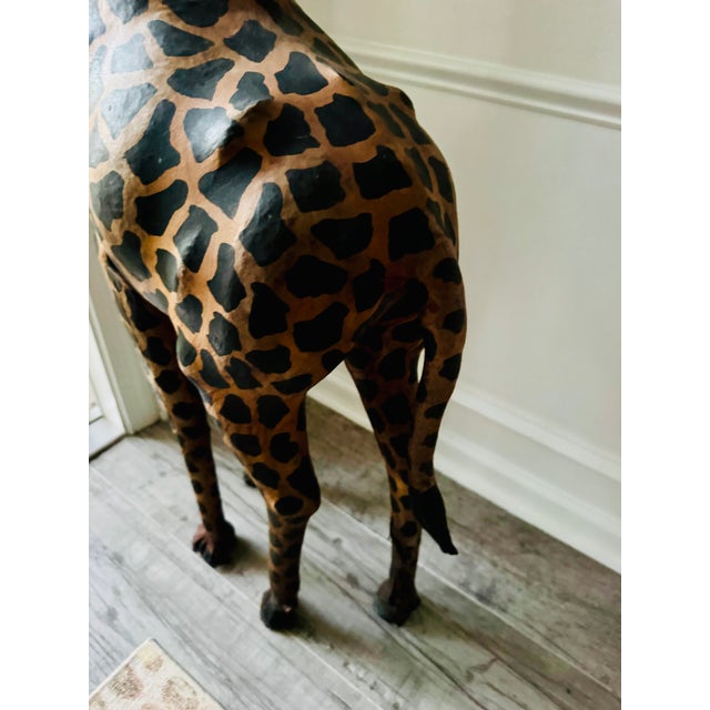Late 20th Century Oversized Handcrafted Leather Giraffe Sculpture For Sale - Image 4 of 6