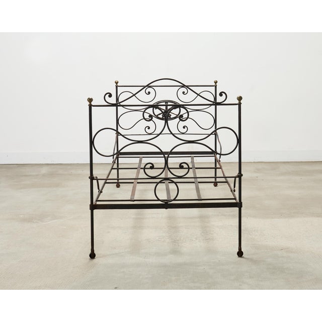 19th C. French Napoleon III Empire Wrought Iron Bronze Daybed For Sale - Image 16 of 16
