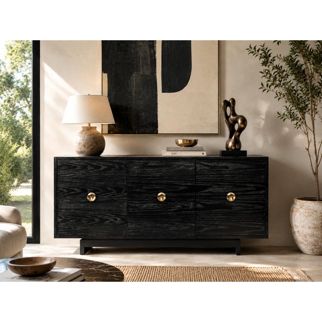 A well-crafted Kroehler Furniture Company credenza dating to the 1960s, recently refinished in a striking black cerused...