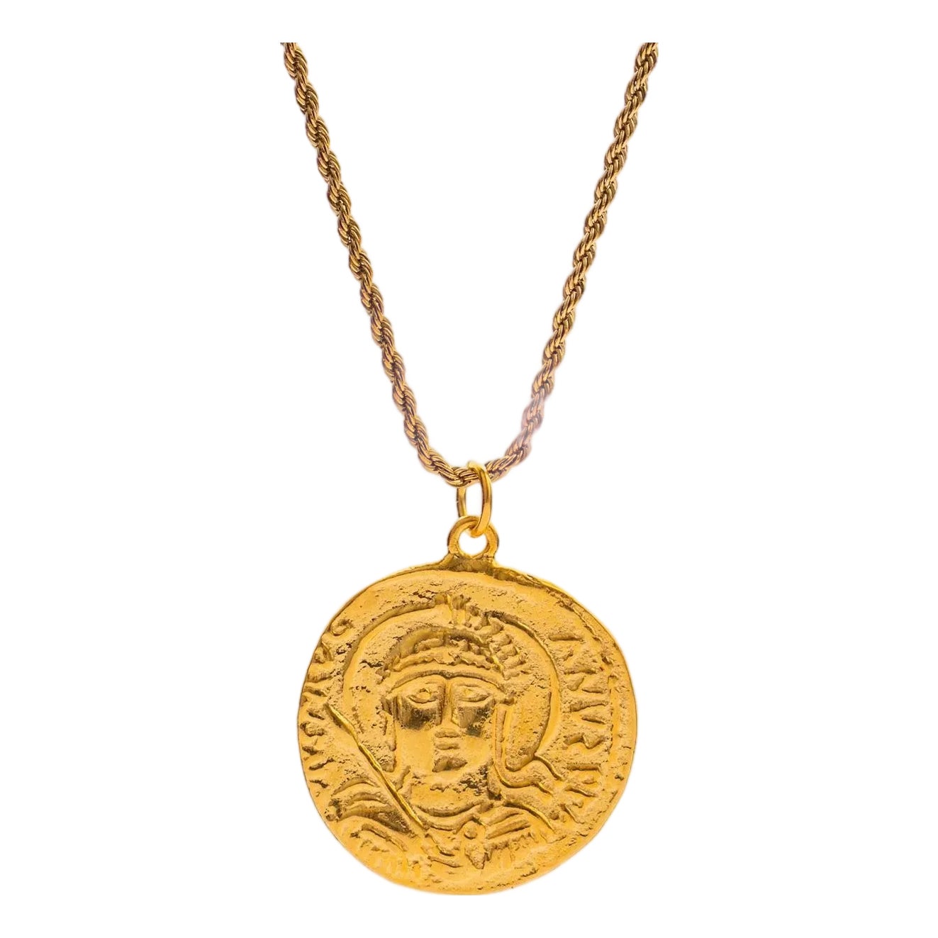 Mystic Guardian Coin Medallion Necklace | Chairish