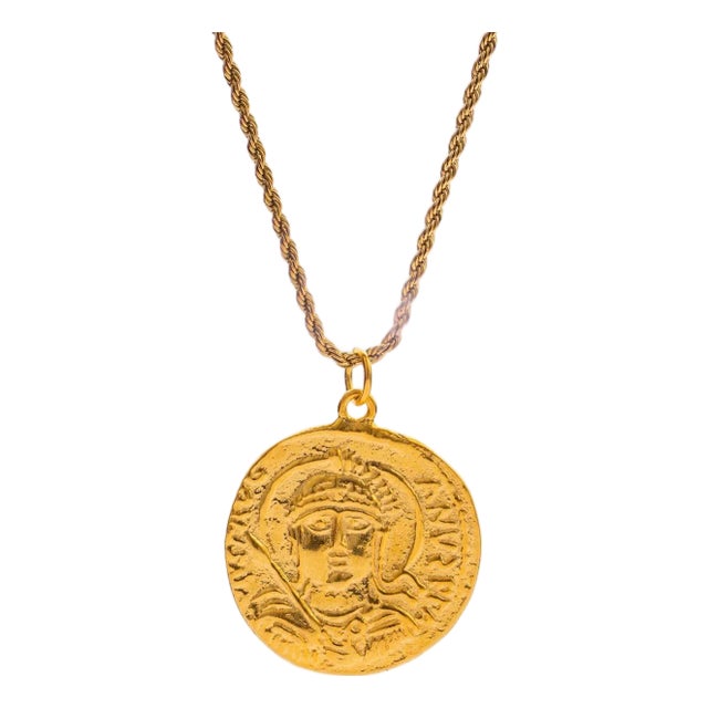 Mystic Guardian Coin Medallion Necklace For Sale