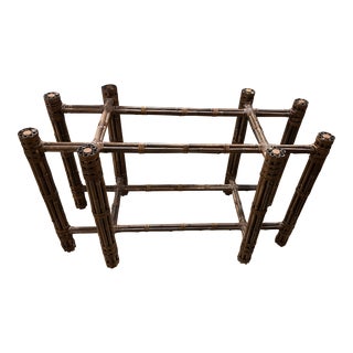 1980s McGuire Rectangular Bamboo Dining/Console Table - Base Only For Sale