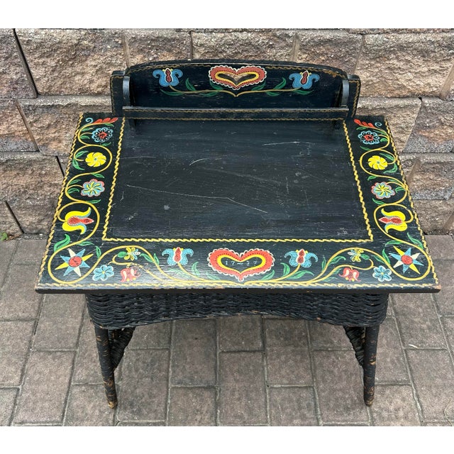 Rustic, antique Pennsylvania Dutch farmhouse wicker with wood top writing desk. From a barn in Lancaster county...