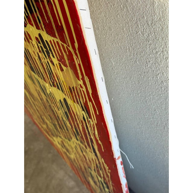 2000 - 2009 Large 47” Abstract Expressionist Painting by Stranoby, 2005 — Contemporary Drip Art on Canvas For Sale - Image 5 of 8