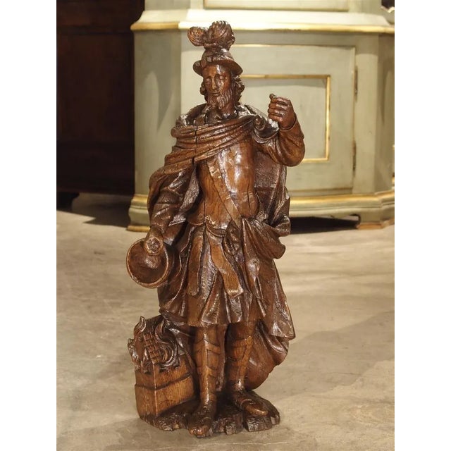 17th Century Oak Statue of Saint Florian, Patron Saint of Firefighters For Sale - Image 11 of 11
