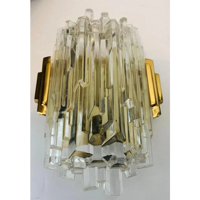 Mid-Century Modern 1970s Hillebrand Ice Crystal Wall Lamps - A Pair For Sale - Image 3 of 11