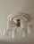 Mid-century modern fagerhult semi flush mount chandelier in opaline glass and brass, sweden, 1960. Glass shades made by...