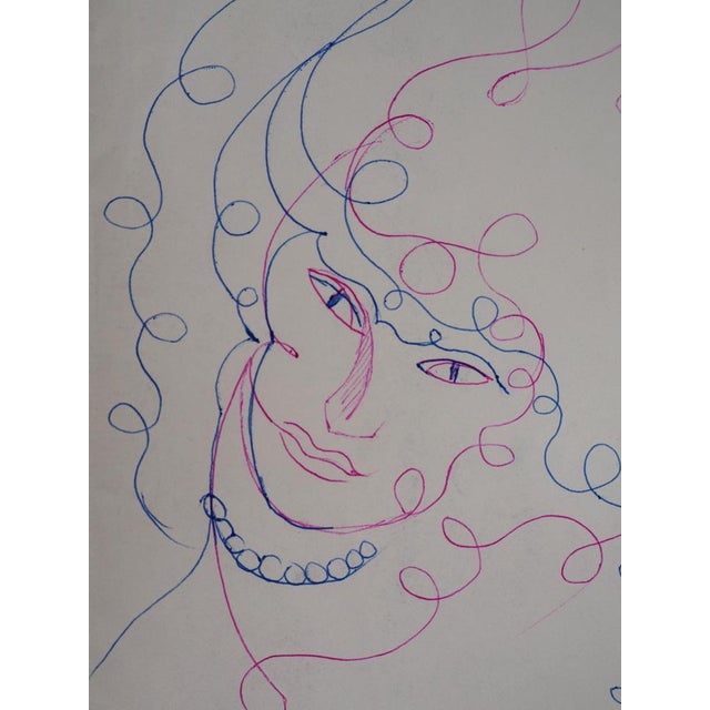 Marie Laurencin, Woman with Pearls, Original Pencil Drawing For Sale - Image 3 of 6