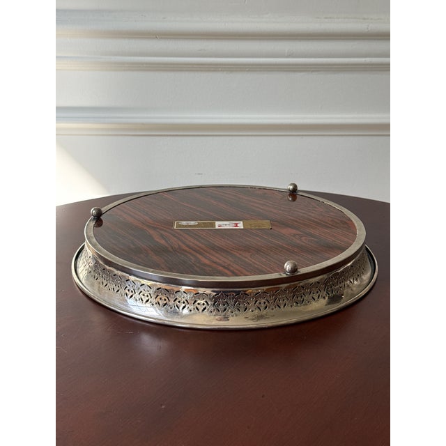 Vintage Silverplate Footed and Formica Tray For Sale - Image 15 of 15