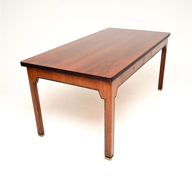 Mid-Century Modern Vintage Danish Desk with Leather Trim, 1930s For Sale - Image 3 of 11