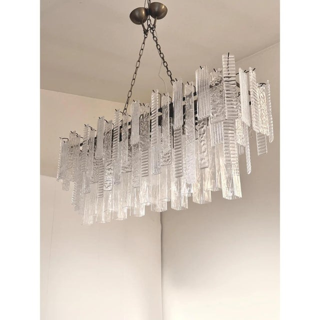 Italian Rectangular Strip Listelli Murano Glass Chandelier by Simoeng For Sale - Image 10 of 11