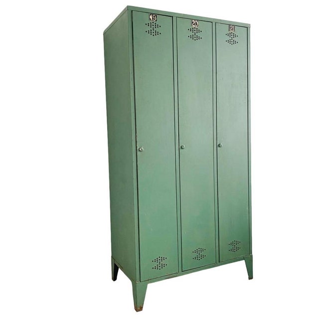 Vintage Industrial French Green Locker For Sale - Image 9 of 9