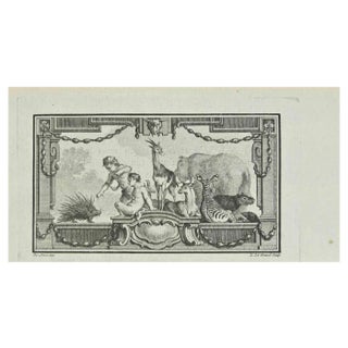 Louis Legrand, Gathering, Etching, 1771 For Sale