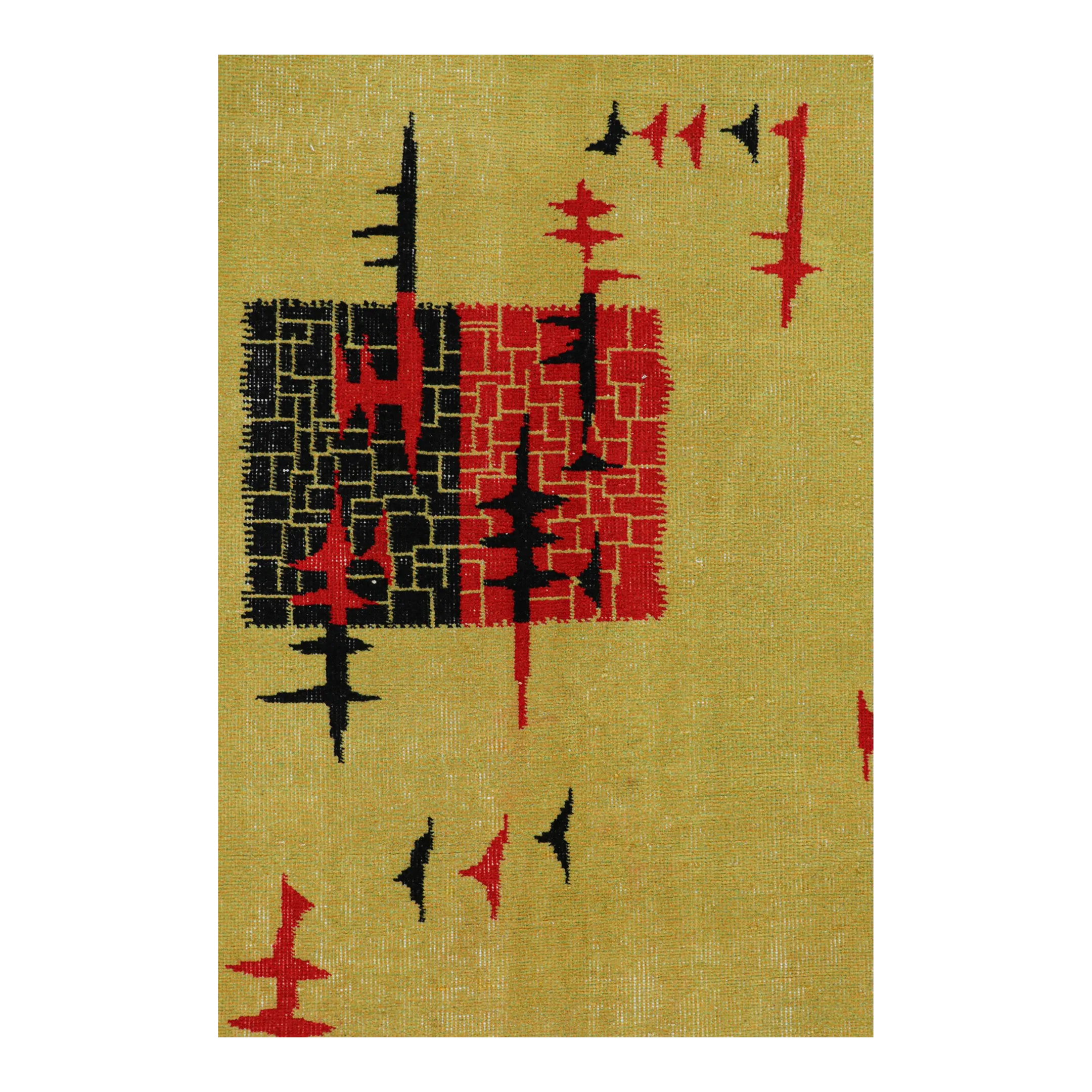 Vintage 手織り ポストモダン ミッドセンチュリー 北欧 大判 ウールラグ vintage-zeki-muren-rug-in-