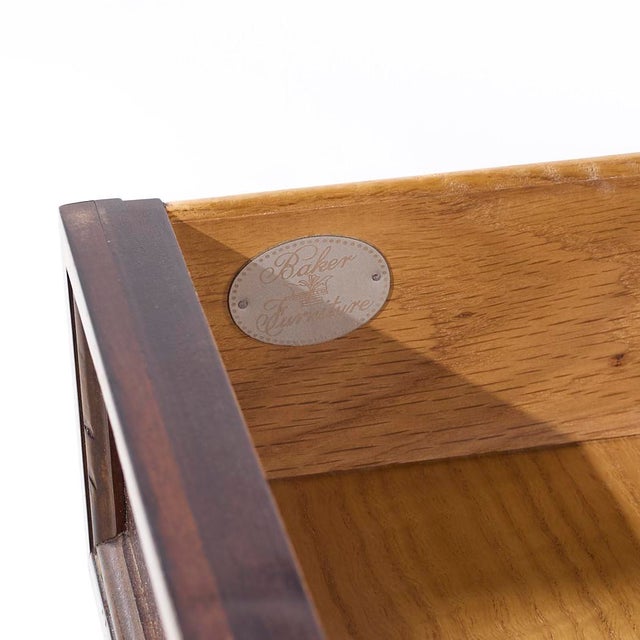 Baker Louis XVI Style Walnut and Brass Buffet For Sale - Image 9 of 9