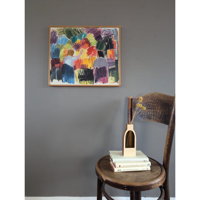 Mid-Century Modern Mid-Century Modern 'Amidst the Bloom' Vintage Original Abstract Painting, Framed For Sale - Image 3 of 11