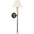 2020s Thomas O'Brien for Visual Comfort Signature Cavalli 27" Tail Sconce in Aged Iron and Hand-Rubbed Antique Brass with Linen Shade For Sale - Image 5 of 11