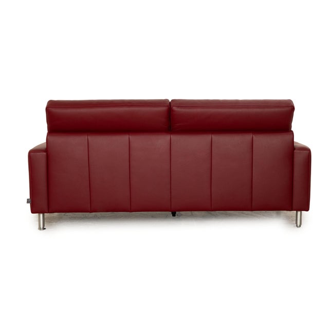 Red Concept Plus Leather Three-Seater Sofa from Ewald Schillig For Sale - Image 8 of 10