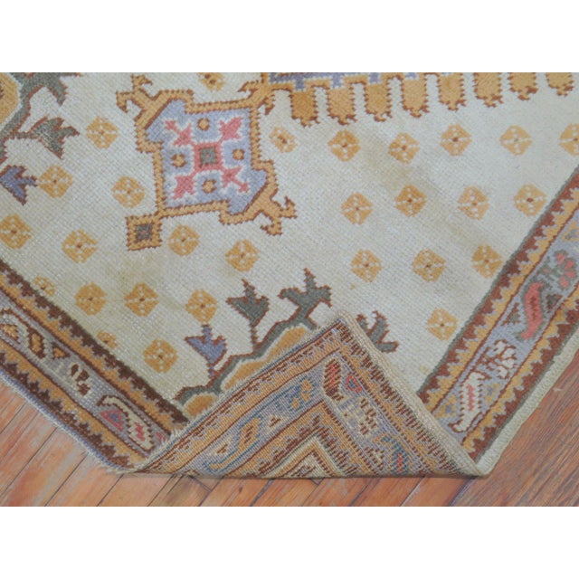 Antique Turkish Oushak Large Medallion Traditional Rug For Sale - Image 4 of 6
