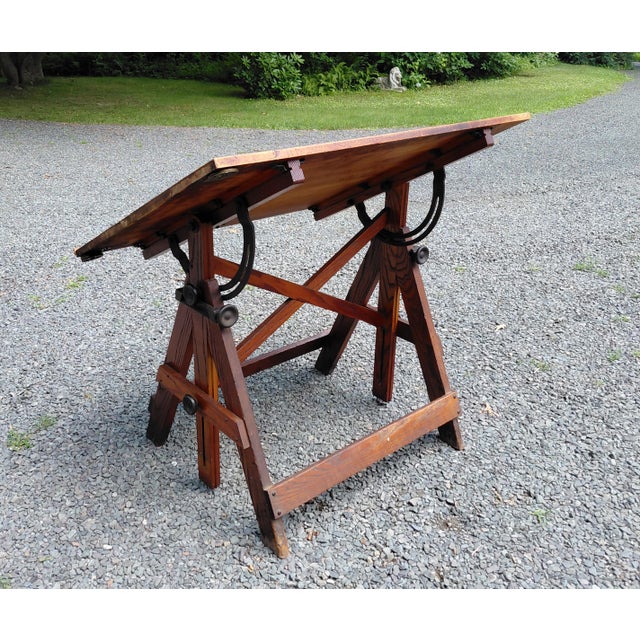 Brown 1940s Keuffel and Esser Popular Drafting Table For Sale - Image 8 of 16