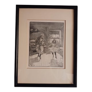 The Dancing Master - Original Victorian Print 1890 of Child's Dancing Lesson For Sale