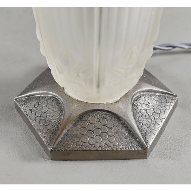French Art Deco Table Lamp by Georges Leleu - Hanots 1925 France For Sale - Image 9 of 18