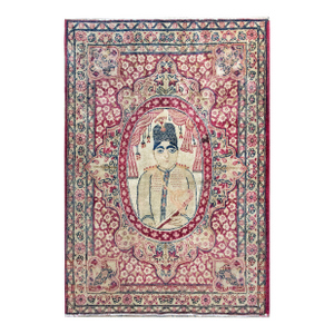 Early 20th Century Persian Pictorial Lavar Kirman Rug