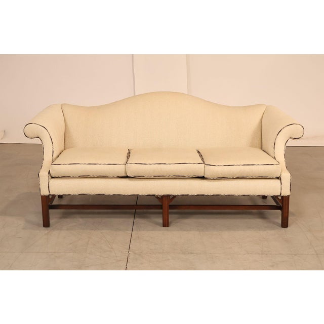 Ethan Allen Vintage Chippendale Style Upholstered Sofa For Sale - Image 15 of 18