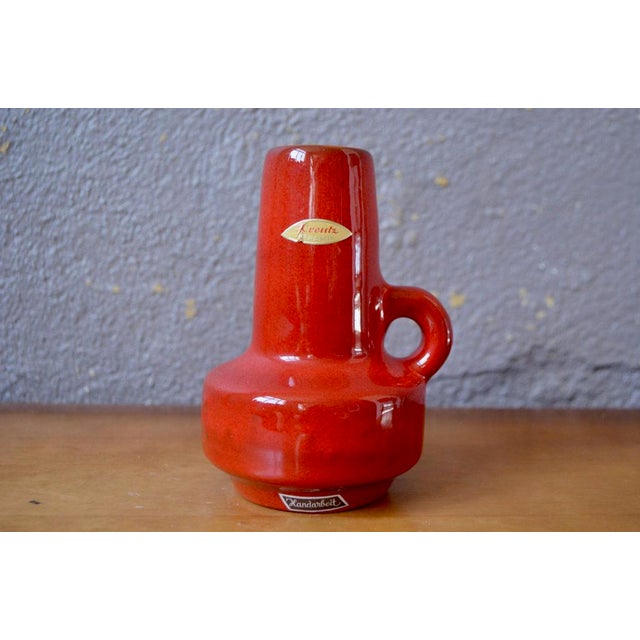 Fat Lava Scandinavian Pitcher Vase in Red Color from Kreutz Keramik For Sale - Image 6 of 8