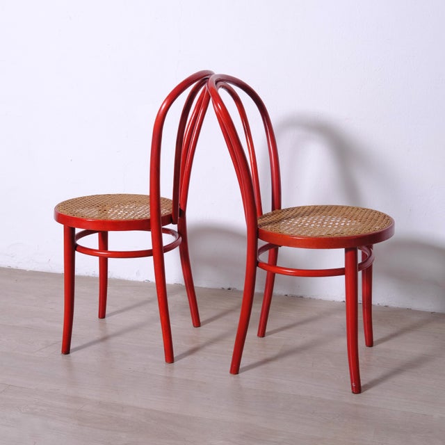 Wood Vienna Straw Chairs in the style of Thonet, 1970s, Set of 2 For Sale - Image 7 of 13