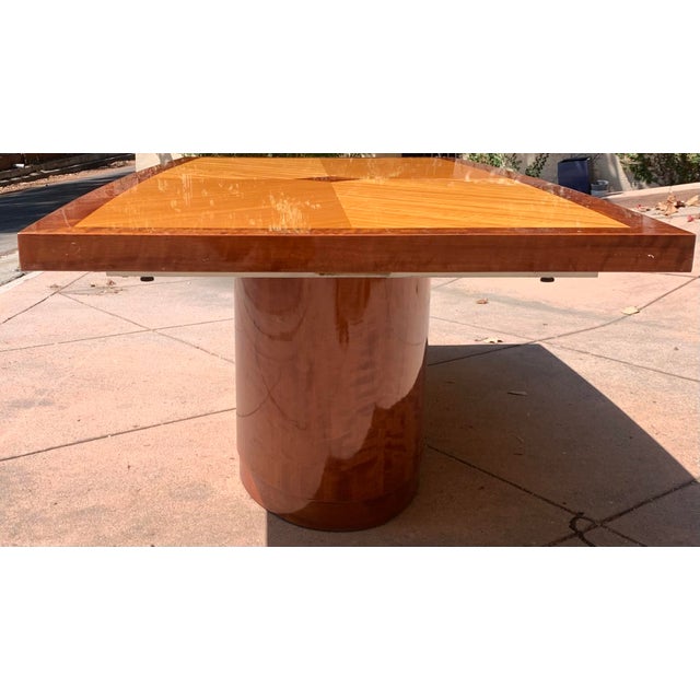 Wood Art Deco Style Wood Dining Table For Sale - Image 7 of 15
