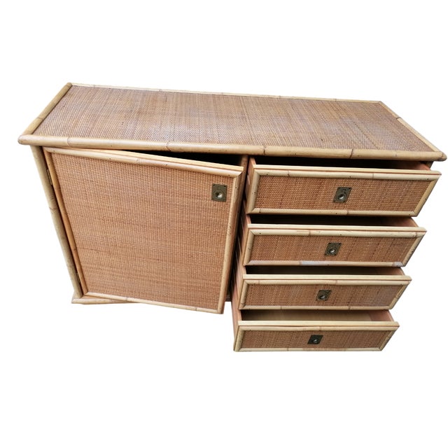 1970s Hand-Woven Bamboo and Rattan Sideboard by Dal Vera, 1970s For Sale - Image 5 of 9