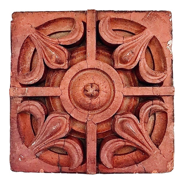 Late 19th Century Victorian English Architectural Terracotta Molded Ornamental Building Brick, Tile For Sale