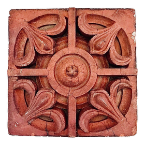 Late 19th Century Victorian English Architectural Terracotta Molded Ornamental Building Brick, Tile