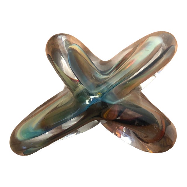 1970s Art Glass Paper Weight For Sale