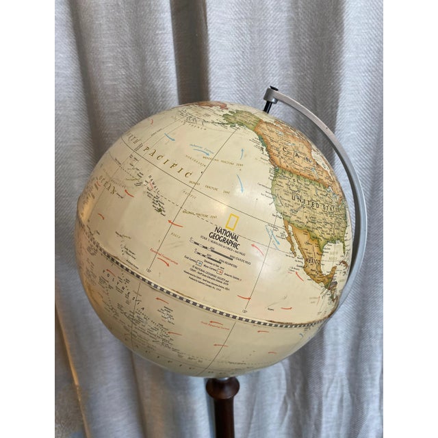 Traditional Wood Footed Globe For Sale - Image 3 of 5