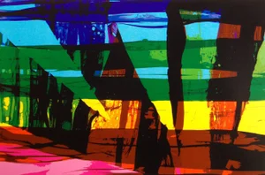 1970s Ed Felix Borasio "Emerge" Hand Signed Serigraph Art Print